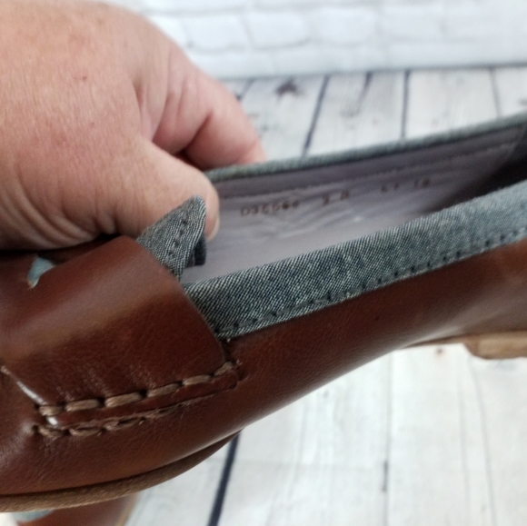 Cole Haan  Leather & Denim Penny Loafer Size 9 - Picture 5 of 6